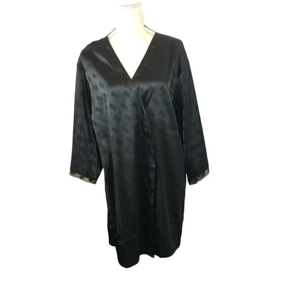YITTY Robe Women's Satin Pretty Mini Size Medium Iconic Black - Picture 1 of 12